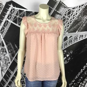 Peach Lace Top by MINE